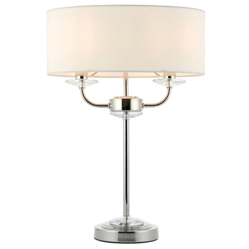 Lampa stołowa Nixon 60804 Endon abażurowa do sypialni ecru nikiel