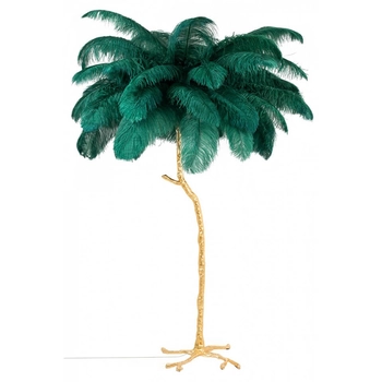 Lampa stojąca Tiffany JL0019.GREEN podłogowa zielona złota