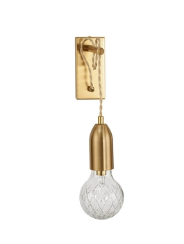 Loftowa lampa ścienna Bani do przedpokoju złota crystal
