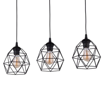 Druciana lampa wisząca loft Galaxy 3191 TK Lighting potrójna czarna