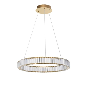 Wisząca lampa kryształowa Bauta okrągła LED 40W złota
