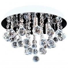 Plafon LAMPA kryształowa VEN P-E 1437/4-40 okrągła OPRAWA sufitowa glamour crystals chrom przezroczysta