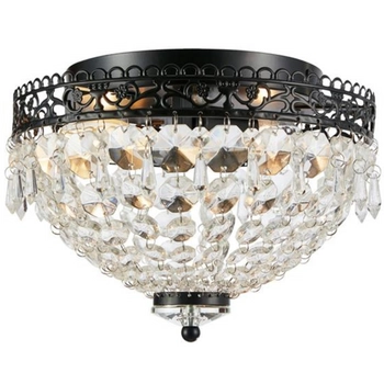 Glamour lampa sufitowa Joline crystals czarna przezroczysta