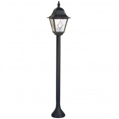 Stojąca LAMPA ogrodowa Norfolk NR4-BLK Elstead zewnętrzna OPRAWA industrialna latarnia outdoor IP43 czarna przezroczysta