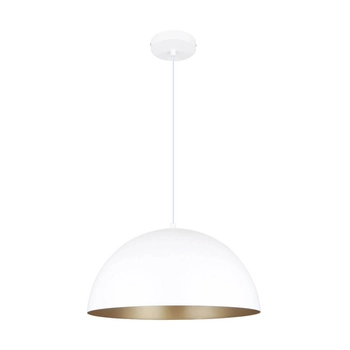 Kuchenna lampa wisząca Vela metalowa kopuła biała złota