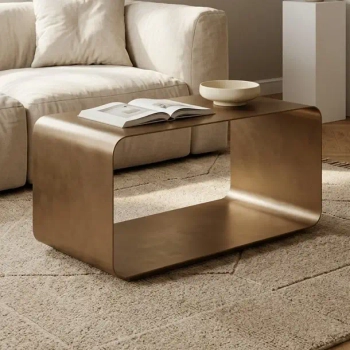 Metalowy stolik kawowy NOURA MM001501100368 złoty do salonu 40cm
