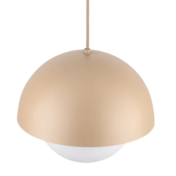 Wisząca lampa do salonu Bono Sabia mleczna kula beżowy