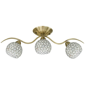 Glamour lampa sufitowa 8707/3 21QG kryształki mosiądz