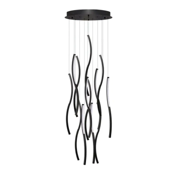 Kaskadowa wisząca lampa FLOW AZ7226 czarna 1xLED 115W 4000K do salonu