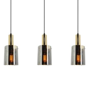 Wisząca lampa loft 2021/3 BL 2RG nad łóżko czarna złota