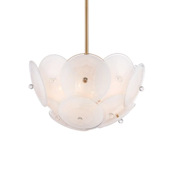 Sufitowa/wisząca lampa CONCORD mosiężny metalowy szkło ryflowane art deco do sypialni C04491BR