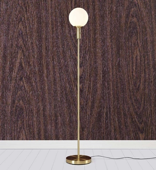 Stojąca LAMPA podłogowa MINNA 106867 Markslojd szklana OPRAWA do salonu kula ball mosiądz biała