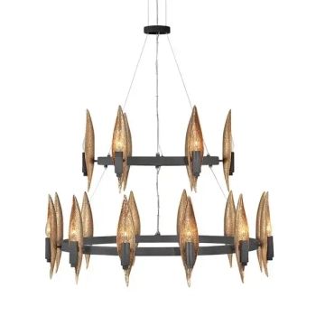 Żyrandol designerski WILLOW QN-WILLOW18-CBK z żywicy czarny złoty