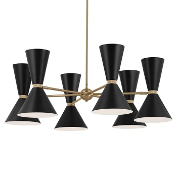 Wielopunktowy żyrandol Phix KL-PHIX-6-CBB na korytarz metalowy czarny