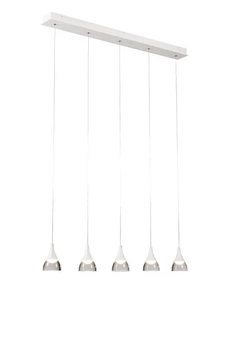 Biała lampa wisząca Dalmatia LED 25W 3000K do sypialni nad łóżko