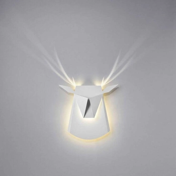 Lampa ścienna ORIGAMI DEER-W metalowa kinkiet LED 6W 3000K jeleń biały