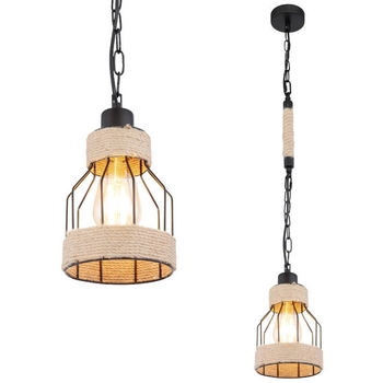 Loftowa LAMPA wisząca HALIA 15674H Globo okrągła OPRAWA metalowy ZWIS kopuła na łańcuchu brązowa czarna