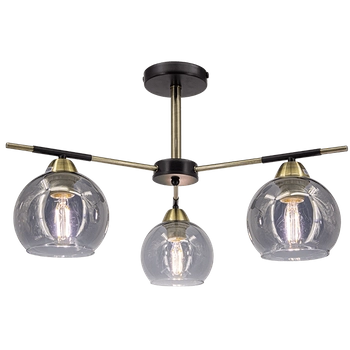 Loftowa lampa sufitowa 2212/3 BL 21QG do salonu czarna mosiądz