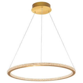 Wisząca LAMPA glamour MONTE LE41695 Luces Exclusivas metalowa OPRAWA pierścień ZWIS LED 48W 2935K modernistyczny ring złoty