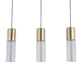 Złota lampa wisząca Manacor 	 LP-232/3L GD Light Prestige salonowe tuby do jadalni