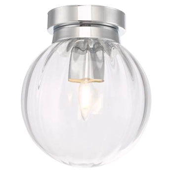 Minimalistyczny plafon Kavi KAV0150 szklany kula IP44 chrom