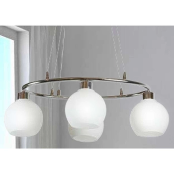 LAMPA wisząca JOSH 34-72665 Candellux okrągła OPRAWA industrialny ZWIS szklane kule balls chrom białe