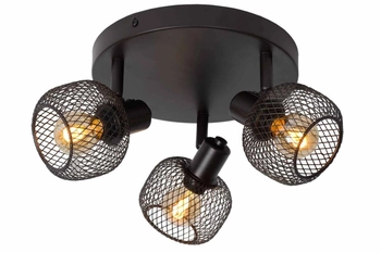 Sufitowa LAMPA loftowa MAREN 77978/13/30 Lucide metalowa OPRAWA plafon okrągły regulowany czarny