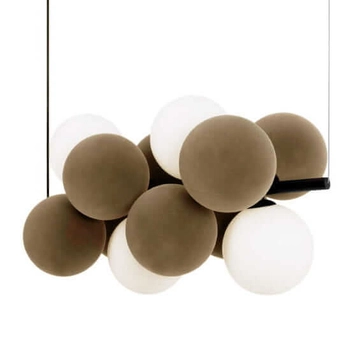 Wisząca lampa molekułowa Vino ABR-GRAPPA-H-B nad stół kule szare białe