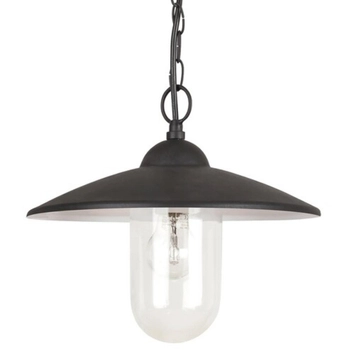 Ogrodowa LAMPA wisząca VIGO 8687 Rabalux metalowa OPRAWA kopuła ZWIS industrialny IP44 czarny matowy biały przezroczysty