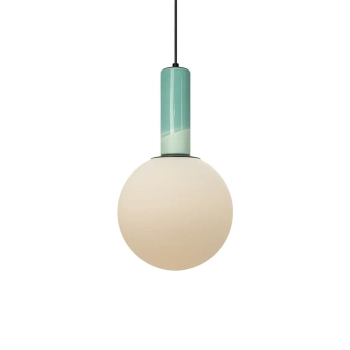 Szklana lampa wisząca RAINBOW P0692 turkusowa kulista 1xE27 regulowana