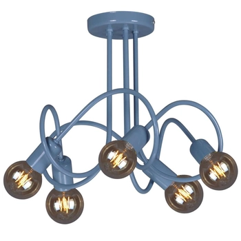 Plafon LAMPA sufitowa Malva K-4517 Kaja metalowa OPRAWA loftowa do pokoju dziecięcego sticks niebieska