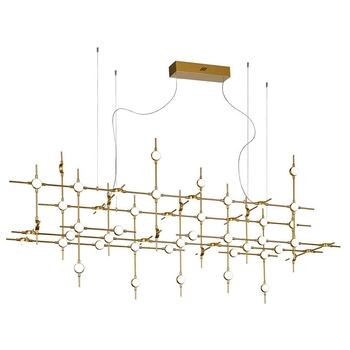 Futurystyczna lampa wisząca Provenza LED 132W do salonu złota