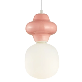 Szklana lampa wisząca Latera PND-94331-1L-PK ceramika różowa