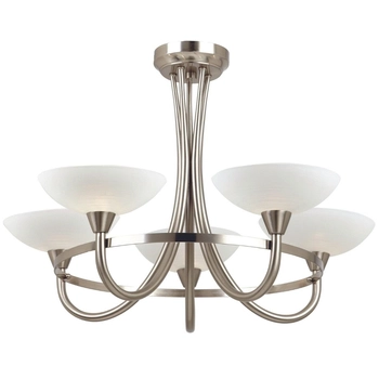 Lampa sufitowa CAGNEY-5SC Endon szklane kielichy satynowy chrom białe