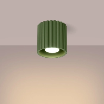 Ryflowana sufitowa lampa AURA oliwkowa SL.1794 GU10 metalowa