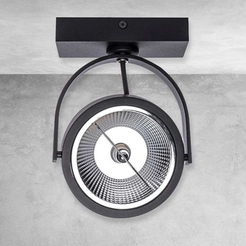 Natynkowa LAMPA sufitowa LUGAR ML5704 Milagro okrągła OPRAWA metalowy spot reflektorek regulowany czarny