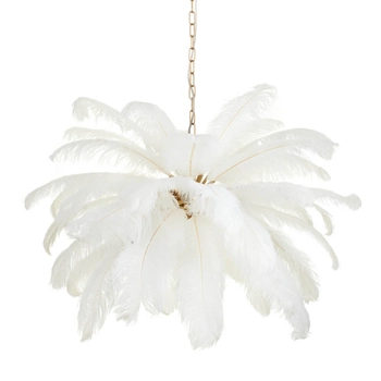 Wisząca lampa pióra EMU ST-DN127 white do salonu biały złoty