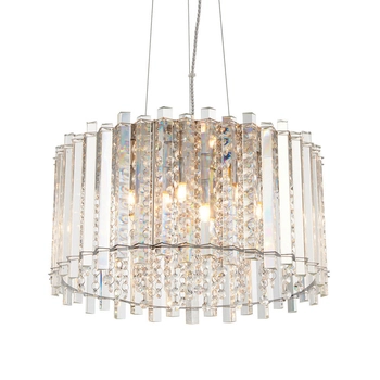 Wisząca lampa glamour Hanna 78699 okrągła crystals chrom przezroczysty