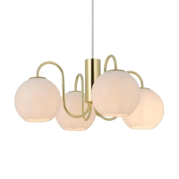 Szklana lampa wisząca kule Franca 2312543035 nad stół mosiądz