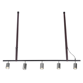 Wisząca lampa do salonu Biram AZ2638 tubki regulowane czarna srebrna