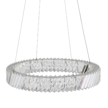 Kryształowa lampa wisząca LUXORA 11705 LED 30W 3000K glamour nikiel