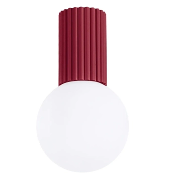 Okrągła lampa sufitowa HALO SL.1748 szklana kula IP44 biała burgundowa