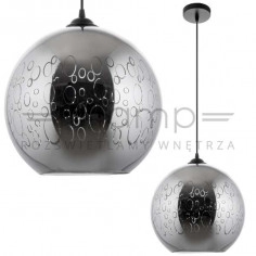 LAMPA wisząca VEN W-102/200 szklana OPRAWA zwis kula ball chrom