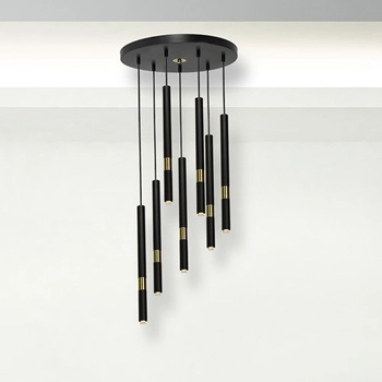 Loftowa LAMPA wisząca MONZA MLP6385 Milagro industrialna OPRAWA metalowy ZWIS kaskada tuby czarne