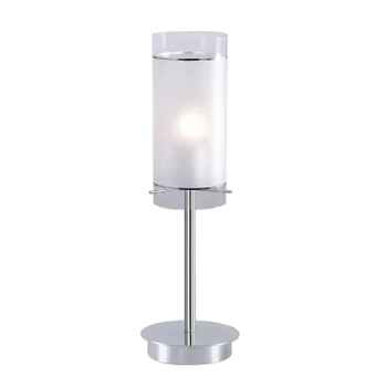 Stołowa lampa metalowa Vigo MTM1560/1 Italux tuba do sypialni chrom biała