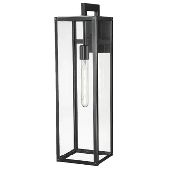 Szklana lampa ścienna Kyoto W01715BK Cosmolight IP44 metal prostokąt czarny