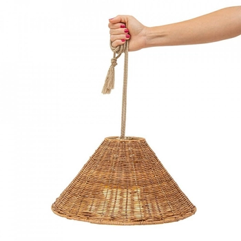 Lampa wisząca boho Calobra LUMCAHXNW King Home IP54 koszykowa brązowa