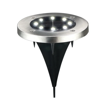 Gruntowa lampa solarna SOLLY 330246 LED 6000K okrągła IP44 srebrna