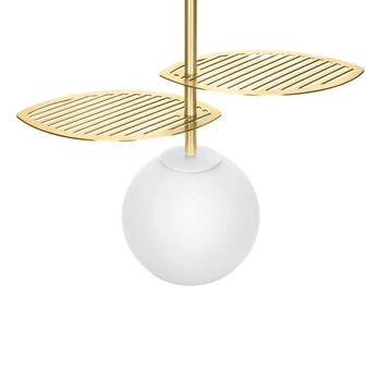 Lampa wisząca do salonu Fyllo FYA131P0 kulista listki złote białe