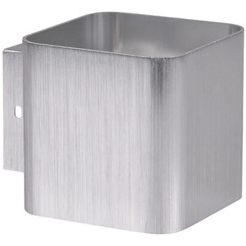 Srebrny kinkiet do sypialni Izar metalowa lampa cube